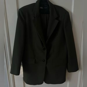 Zara Oversized Green Blazer and Pants - Size L
